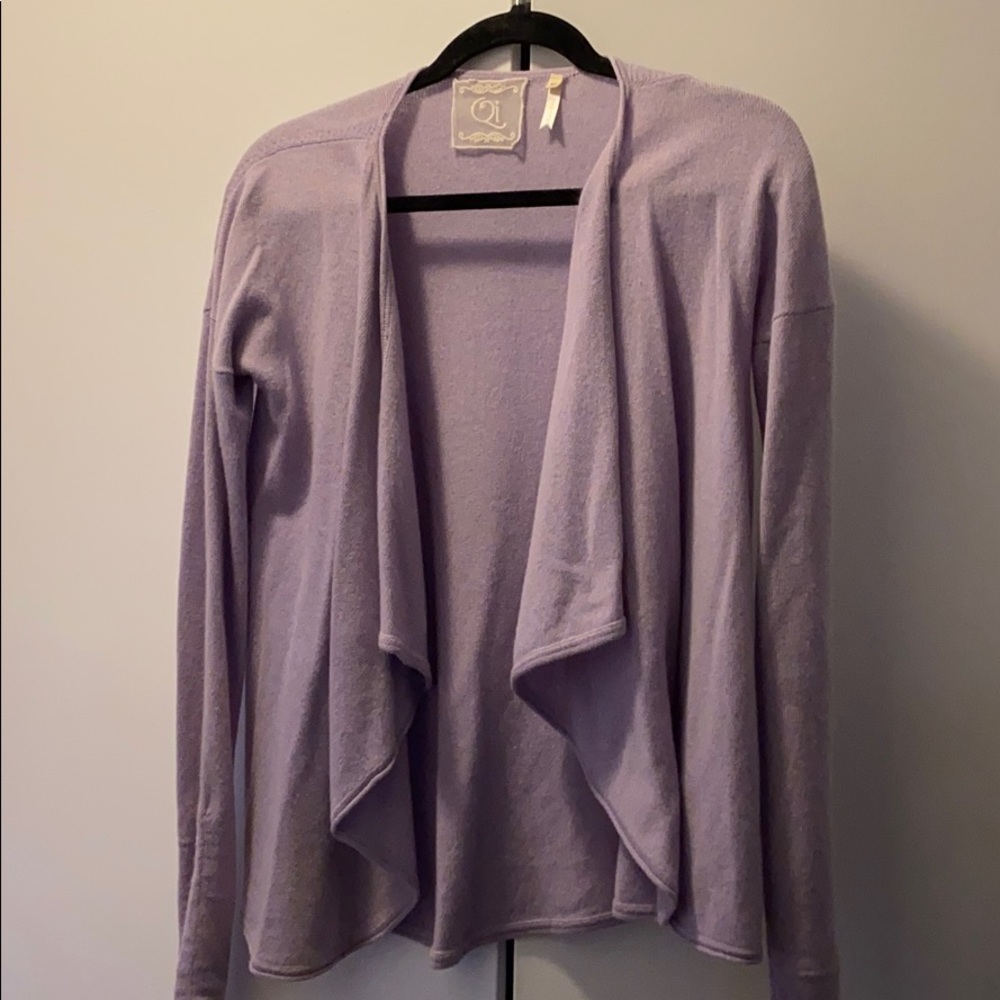 Qi Lavender Cashmere Cardigan Size XS